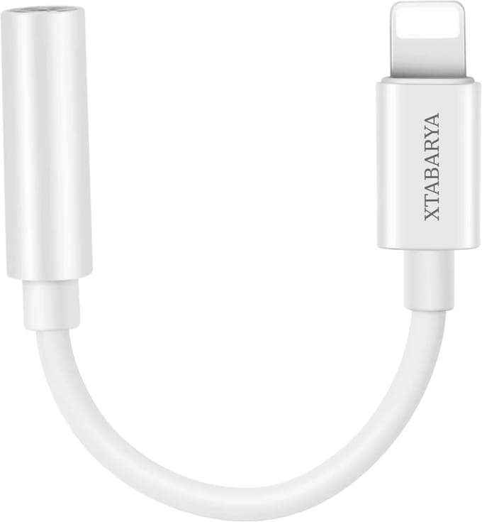 Xtabarya - adapter naar Jack 3.5 mm oortjes Geschikt voor Appel (3.5mm) female kabel - 12 cm - Wit