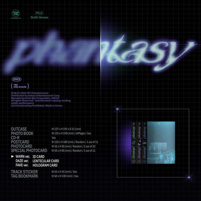 [Précommande] The Boyz - Le 2ème Album [PHANTASY] Pt.2 Sixth Sense Random gray