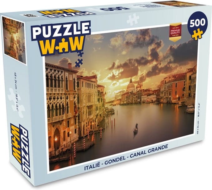 Puzzel Italië - Gondel - Canal Grande - Legpuzzel - Puzzel 500 stukjes