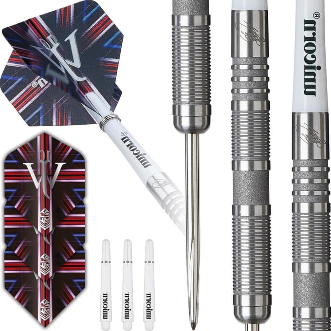 Dartpijlen Set - Steel Tip Pijlen - Precisie Werpen - 90% Tungsten - 23 gram - Grijs