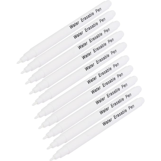 10 stuks Doe-het-zelf Wateroplosbare Uitwisbare Pen Stofmarker Naaigereedschap Accessoires Enkele Kop Wit wit