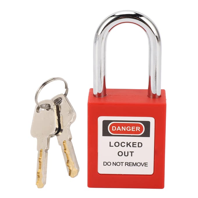 Cadenas de sécurité 38 mm Corps ferme Acier inoxydable Cadenas de consignation avec 2 clés pour l'industrie red