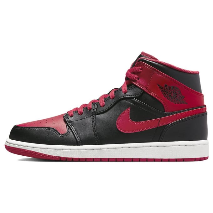 Air Jordan 1 Mid Alternate Bred Men Sneakers Black Fire-Red White DQ8426-060 42