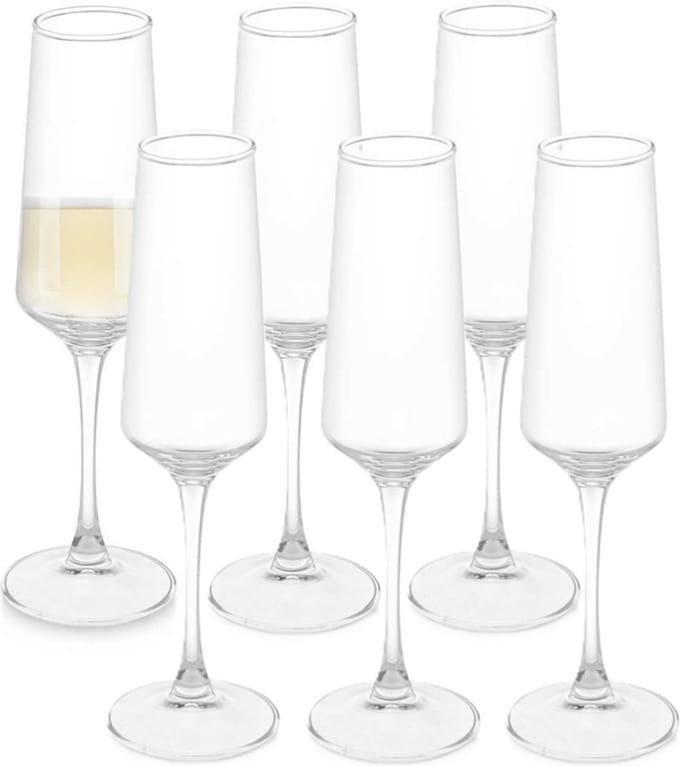 Vivalto Champagneglazen Conical - 6x stuks - prosecco/cava glazen - 250 ml
