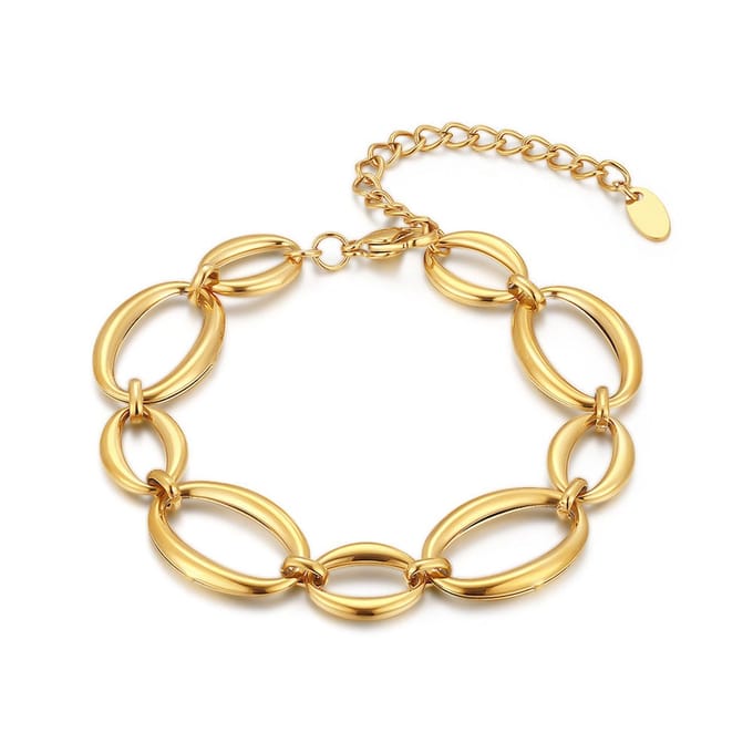 Twice As Nice Armband in edelstaal, schakels Goudkleurig 16cm+3cm