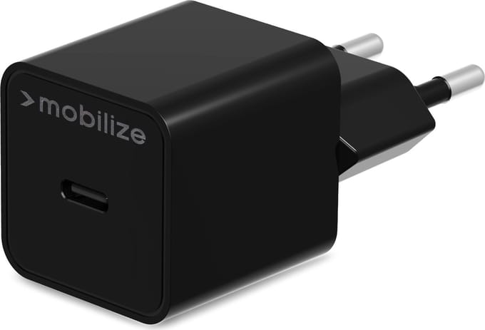 Mobilize Single USB-C Oplader Power Delivery 20W - Zwart