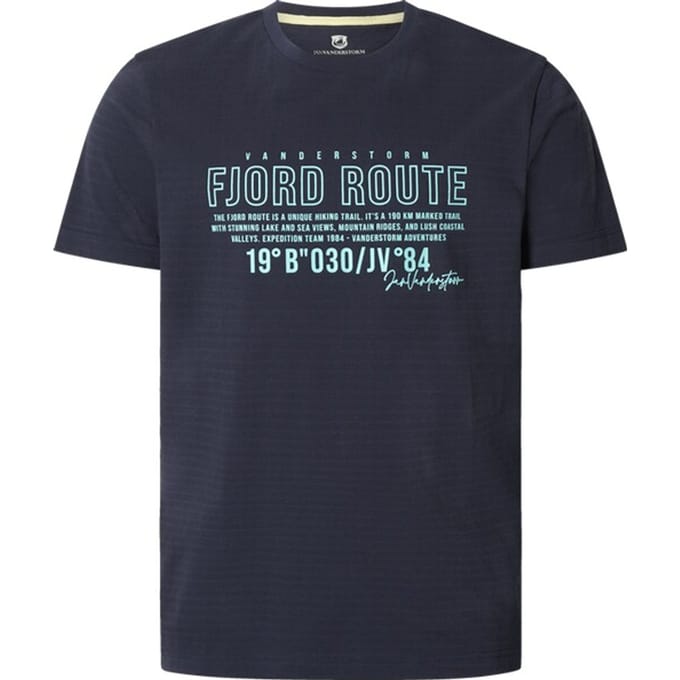 Jan Vanderstorm herren T-Shirt - 76/78 - donkerblauw - Plus Size
