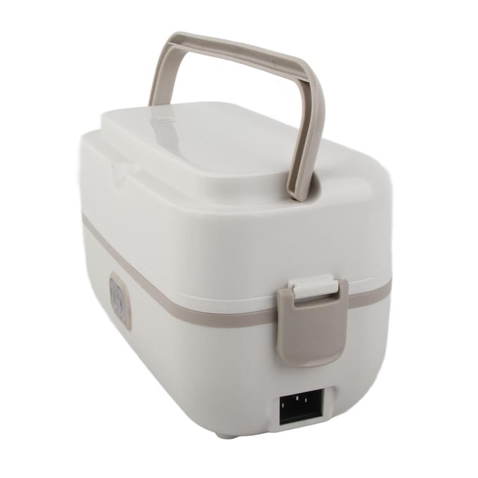 Elektrische Lunchbox 200W Zelfverwarmend Reservering Verwarmen Roestvrijstalen Voering Multifunctioneel L white