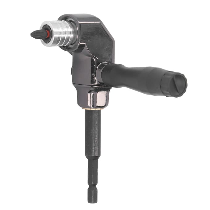 Rechthoekige Schroevendraaier Adapter Aluminiumlegering 90 Graden Schroevendraaier Hulpstuk met ABS Handvat voor gray