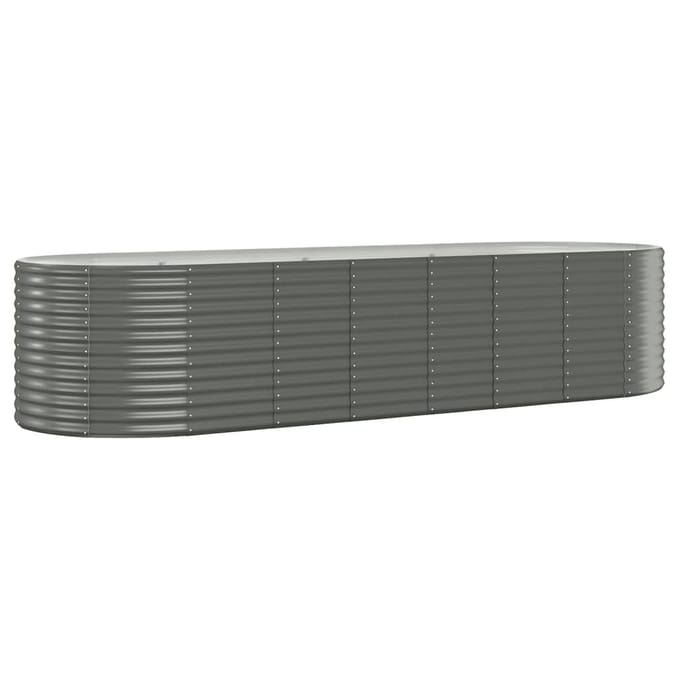 vidaXL - Plantenbak - 322x100x68 - cm - gegalvaniseerd - staal - grijs
