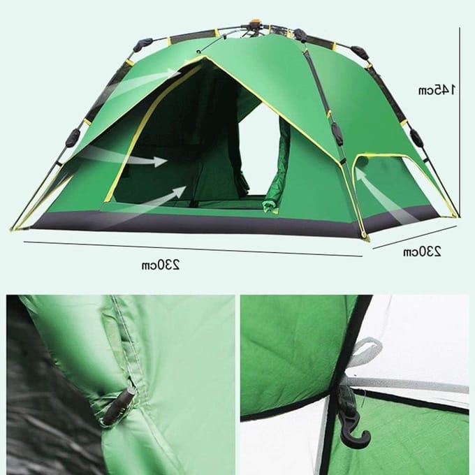 Kampeertent - 3 persoons tent - Snelle opzet - Draagbaar ontwerp - Trapezium model - A