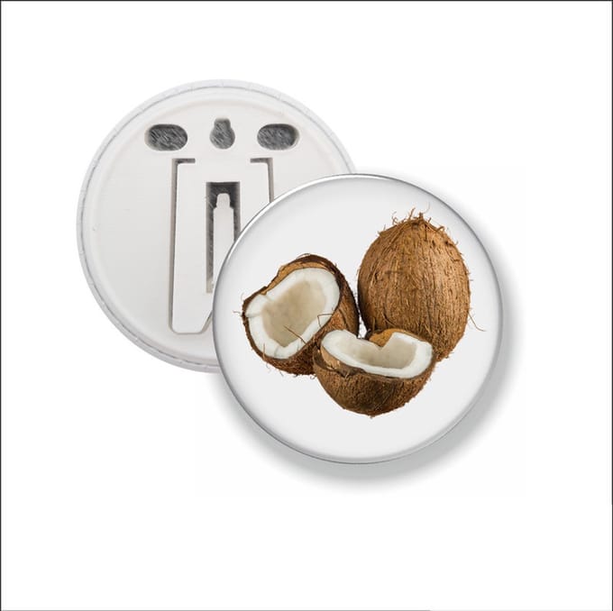 Button Met Clip - Kokosnoot