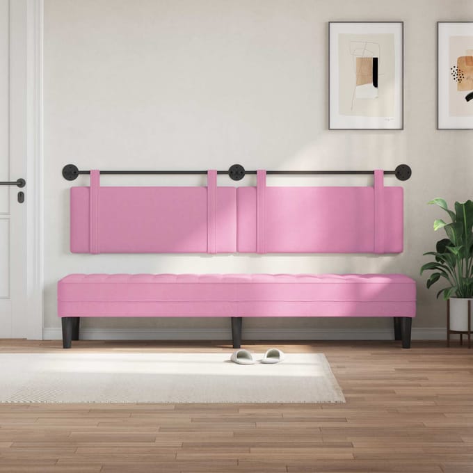 vidaXL - Hangend - hoofdbord - Roze - Stof