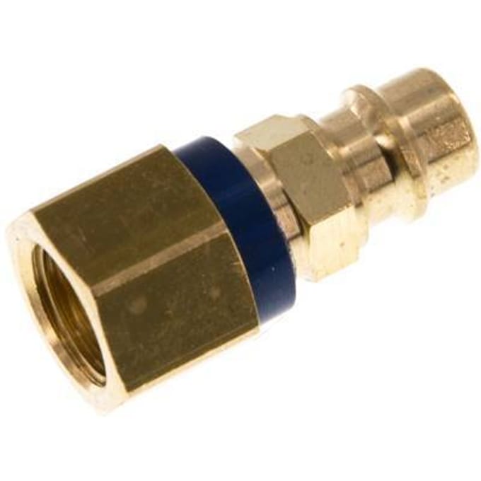 Messing DN 7.2 (Euro) Blauw-Coded Luchtkoppeling Insteeknippel G 1/4 inch Binnendraad - CLP7-F-B-BLU-P-CD-014
