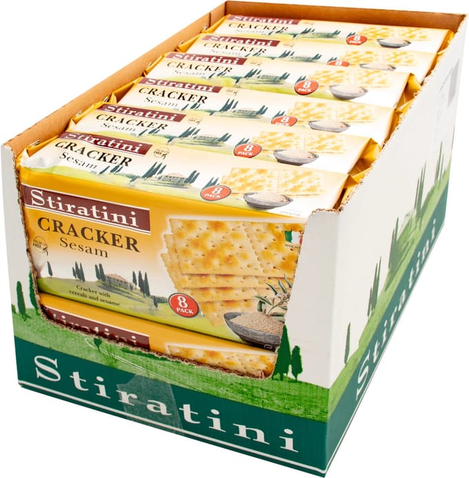Crackers met sesam 250g - Doos 12 stuks
