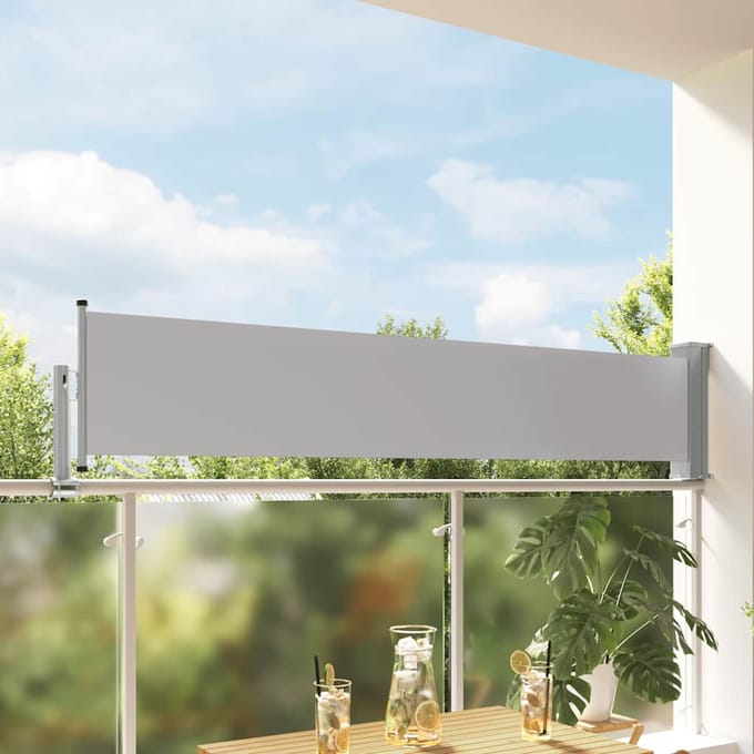 vidaXL - Tuinscherm - uittrekbaar - 60x300 - cm - grijs