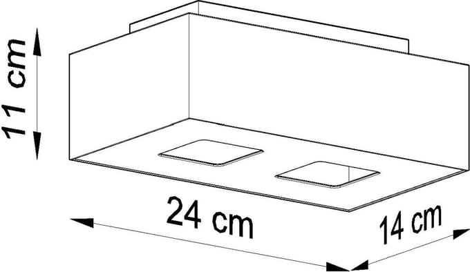 Sollux Lighting Plafondlamp Mono - 11x24x14cm - GU10 - zwart wit - staal