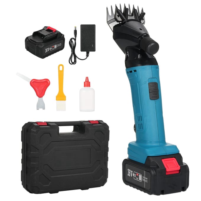 9-tands, 6 snelheden verstelbare lithium-ion-wolschaarset Lithium-ion-scheermachine Scheermachine US Plug & 2 Battery