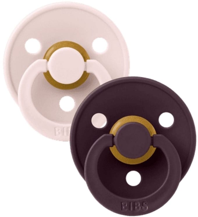 BiBs Colour Fopspeen - Rond - 2 Stuks - 6-18 Mnd - Petal/Plum