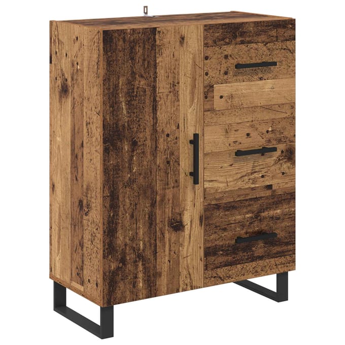 vidaXL Dressoir Oud Hout 69,5 x 34 x 90 cm Gemonteerd hout en ijzer