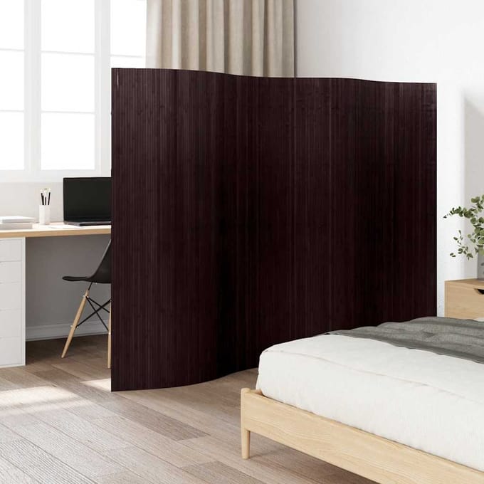 vidaXL - Kamerscherm - breedte - 250 - cm - hoogte - 165 - cm - bamboe - donkerbruin