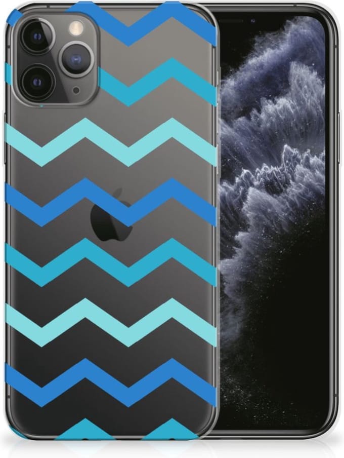 Apple iPhone 11 Pro TPU bumper Zigzag Blauw