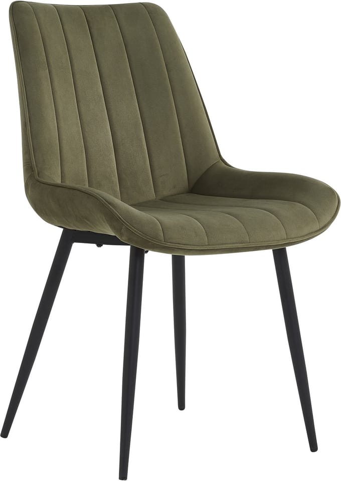 Colenis® - Verta Eetkamerstoel - Set Van 2 - Groen - Velvet - Fabb - Industrieel
