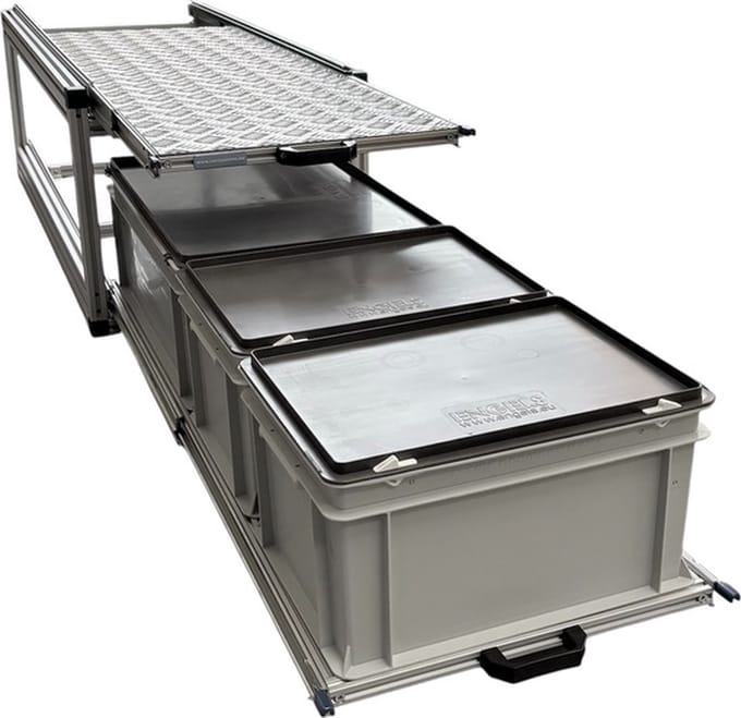 Car Systems Dubbel schuifframe voor camper - aluminium - 120x40 cm - 130 kg