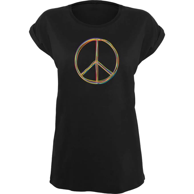 Basis T-shirt voor dames Merchcode Peace_Multicolor