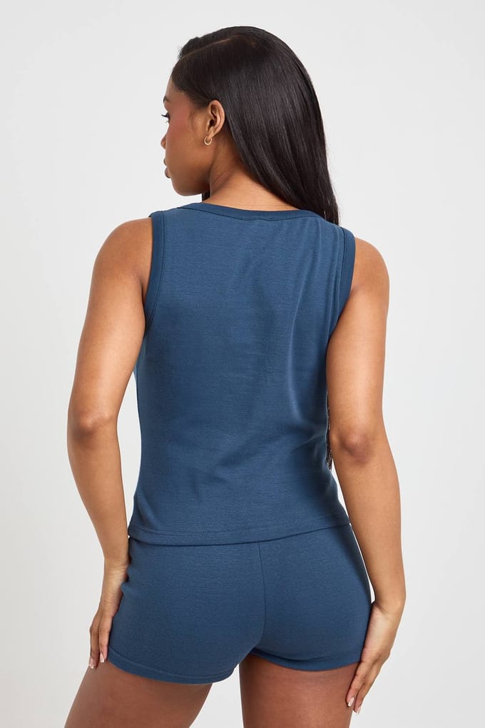 boohoo Dames Doorknoop Vestje | Marineblauw | Maat: 42
