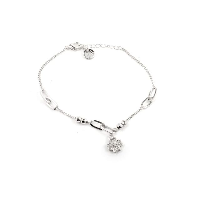 Luxenter Rhodium Plated Briljant Zirkonia Armband - Wilya