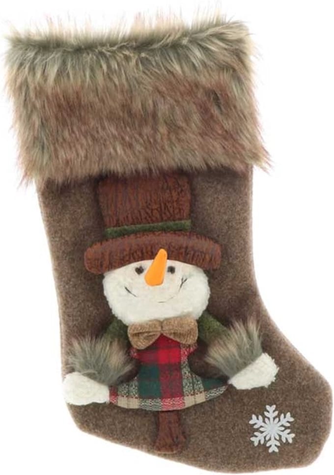 Unique Living | Stocking Vidar 23x46cm Kerstsok - Bruin