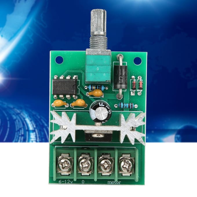 PWM DC Motor Snelheidsregelaar Bedieningsschakelaar met Aluminiumlegering Knop DC612V 6A