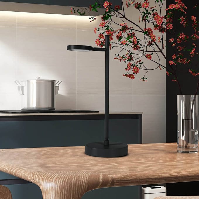 Näve LED tafellamp Lupa, zwart Hoogte 45 cm Metaal Touchdim