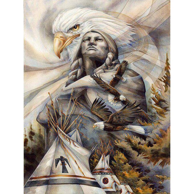 5D DIY Diamond Painting  Indian Eagle  Borduurkruissteek cadeau Home Decor Cadeau 30X40CM