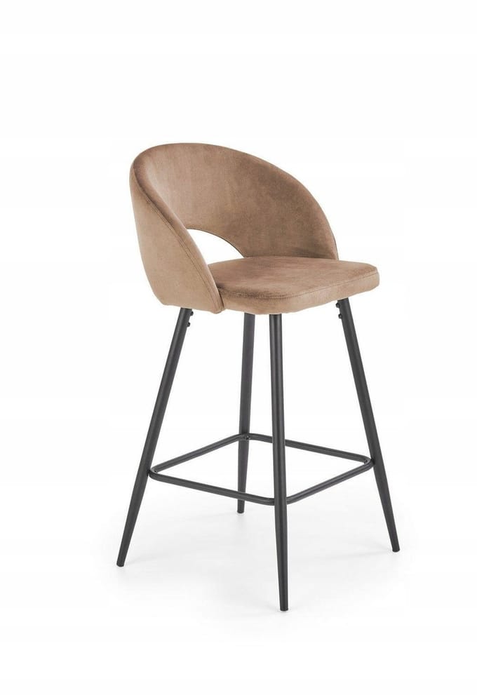 Achtergrond Kruk Selli - Beige Fluweel, 65cm Zithoogte