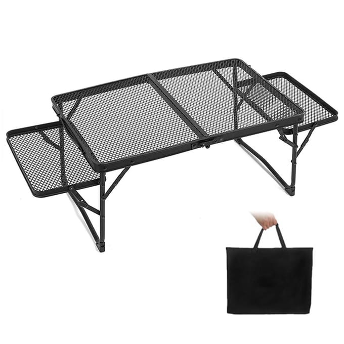 Lixada Opvouwbare campingtafel Outdoor picknick Kookstation Voedselbereidingstafel side table gray