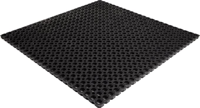 Rubbermat - Rubber Ringmat met Open bodem - Heavy Duty - 100x100x2,2cm - werkplaatsmat - entreemat - schoonloopmat