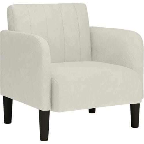 vidaXL - Fauteuil - met - armleuningen - 54 - cm - fluweel - crèmekleurig