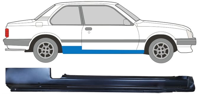 Volledige dorpel voor Opel Ascona C 1981-1998 / Rechts
