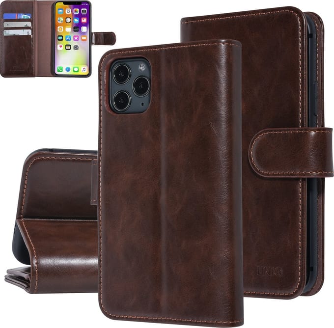 UNIQ Accessory Apple iPhone 11 Pro Book Case Telefoonhoesje - Bruin Kunstleer & Bescherming