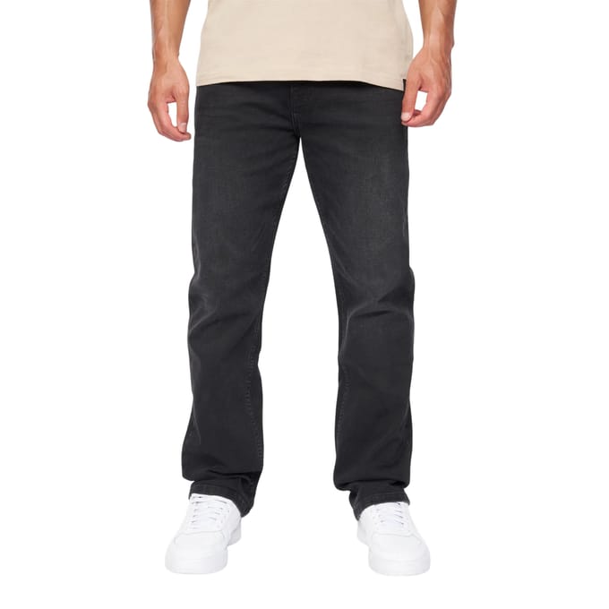 Duck and Cover Rechte Jeans Heren Janstar (Zwart wassen)