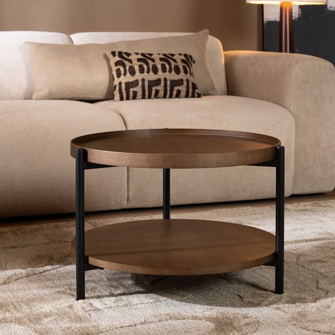 Bronx71® Salontafel Rio Ø58 cm rustiek eiken - Salontafel rond