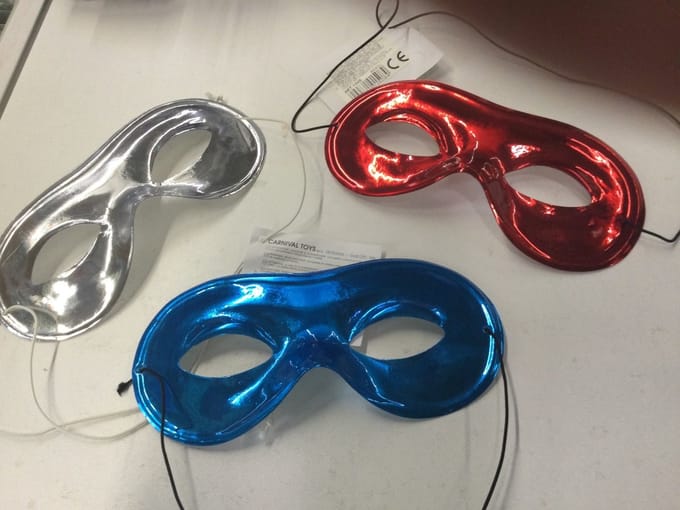 Metalic loup oogmasker blauw