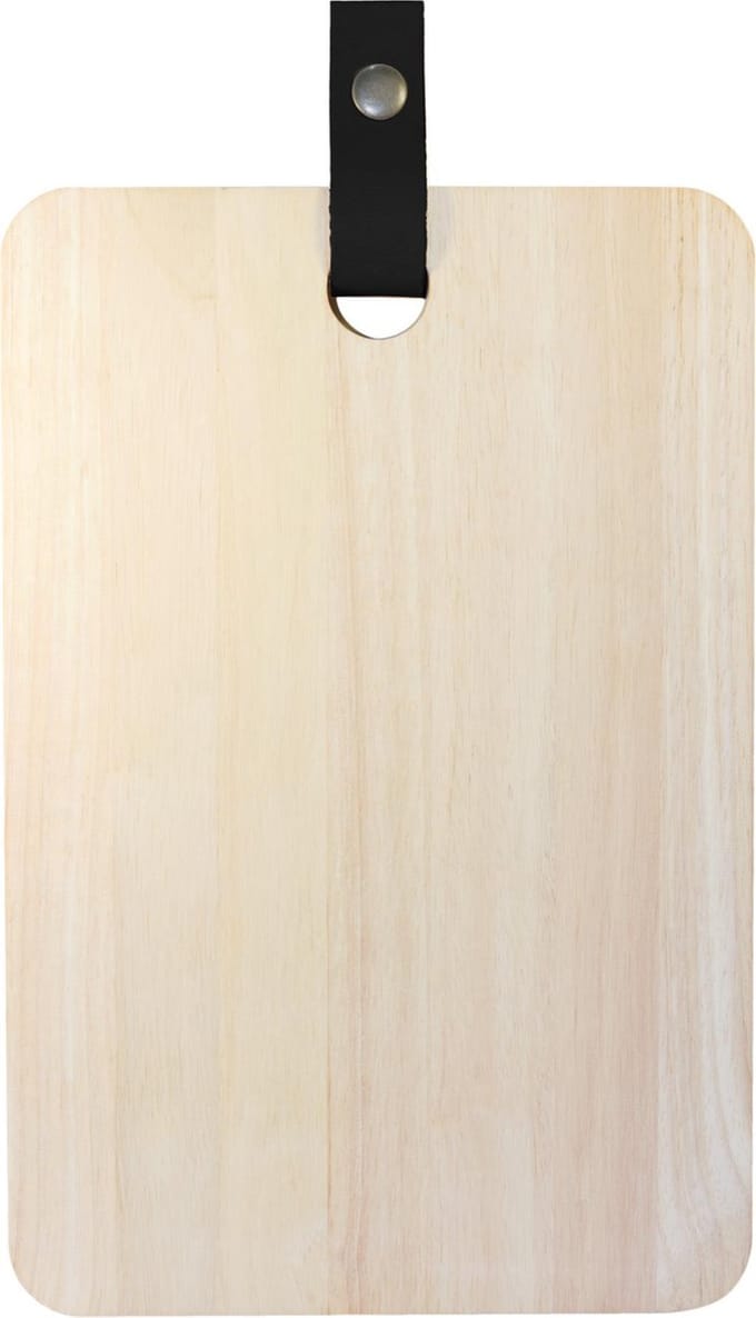 TAK Design Snijplank L - Incl. Leer - Hout - 20 x 30 cm - Zwart