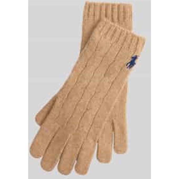 Handschoenen van wolmix met gestikt logo