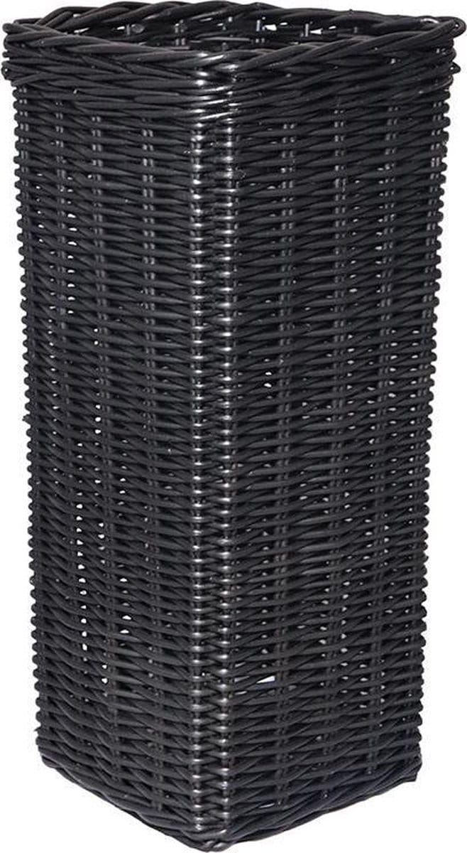 Vierkante Rieten Paraplumand Zwart - 30x30xH70 cm