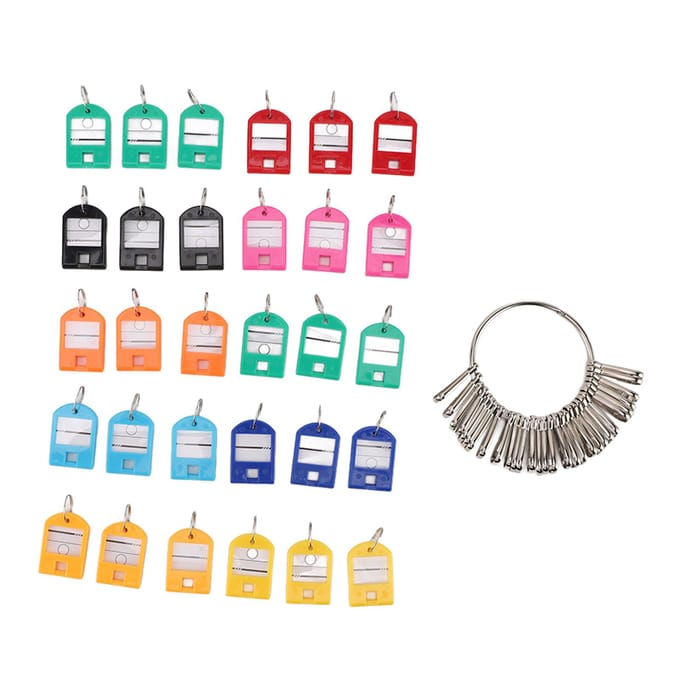 Sleutelorganizer IJzer Plastic Draagbaar 8,2 cm met 30 Kleurrijke Sleutelhangers Sleutelorganizer Sleutelhanger voor white