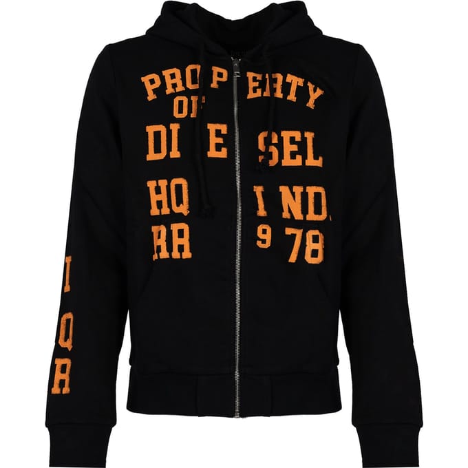 Diesel blouse Ginn Hood Zip Mannen zwart