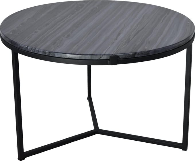 LOFT42 Marble Round Bijzettafel Zwart - Metaal - Marmer - Ø60x38